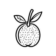 Minimalistic Black Line Lychee Icon