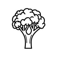 Minimalistic Black Line Broccoli Icon