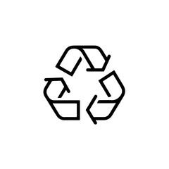Minimalistic Black Line Recycle Symbol