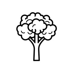 Minimalistic Black Line Broccoli Icon