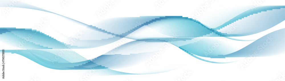 Poster abstract background with soft blue glowing wavy lines with technology connection concept. modern min