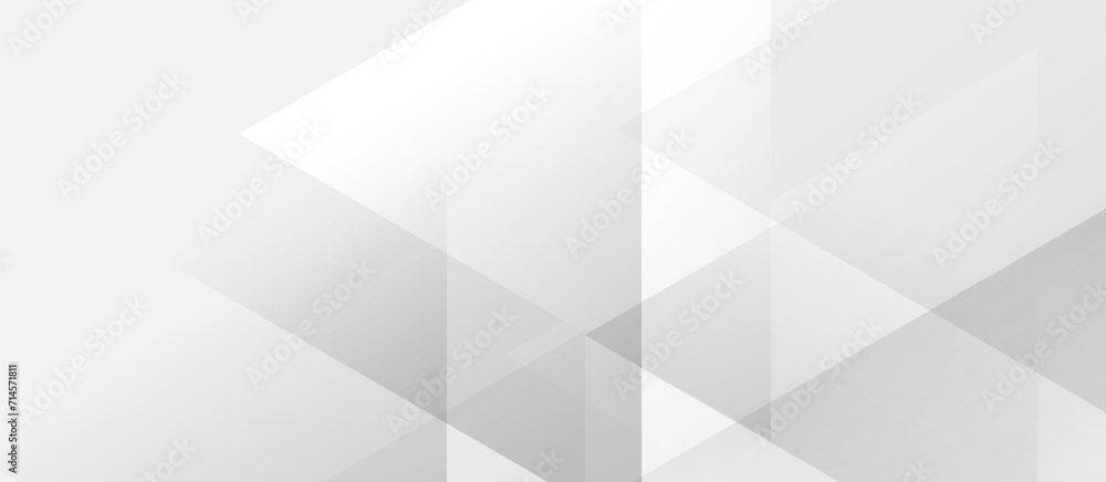 Poster Abstract white and grey geometric triangles background. Vector Design with Grey Texture, Triangular Shapes, and Futuristic Architecture Concept for Business Wallpaper