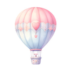 hot air balloon with heart