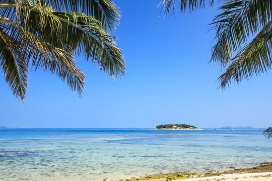 Beautiful Tropical Island from the Beach in Fiji