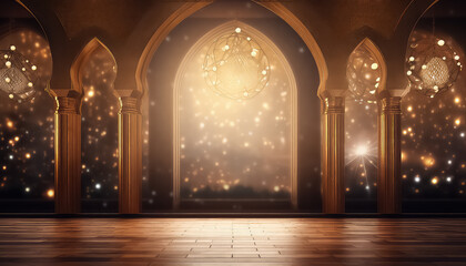 Beautiful arab arch with blur, ramadan concept - obrazy, fototapety, plakaty