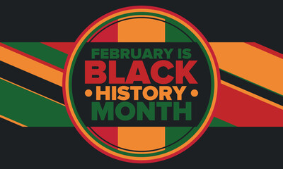 Black History Month. African American History. Celebrated annual. In February in United States and Canada. In October in Great Britain. Poster, card, banner, background. Vector illustration