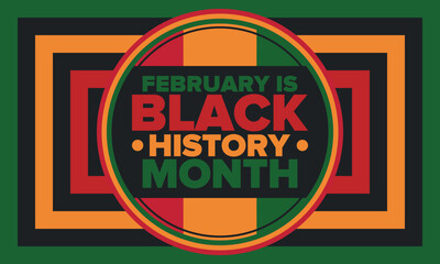 Fototapeta premium Black History Month. African American History. Celebrated annual. In February in United States and Canada. In October in Great Britain. Poster, card, banner, background. Vector illustration
