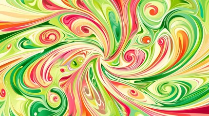 Fototapeta na wymiar Artwork Vector Illustration of Abstract Swirls in the Style of Colourful Mosaics - Light Green and Pink Bold Outline Colorful Gardens Complementary Background created with Generative AI Technology