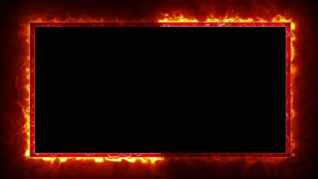 neon border frame, fire glowing border, rectangle, square, frame, black screen frame, border black screen, glowing frame, glowing border	