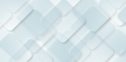 Abstract soft green square shape geometric line background. abstract seamless modern soft green color technology concept geometric square vector background neomorphism style poster, banner design.