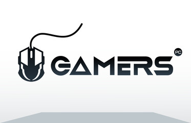 Gaming console controller with Gamers written in style. For pc gamers and online streamers. Best to print on t shirts, mouse pad, etc. Gaming logo with a controller. © farhan