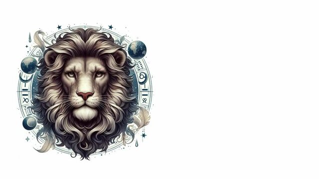 Zodiac Leo astrology signs for horoscope, tarot and and mystic signs in 4K	