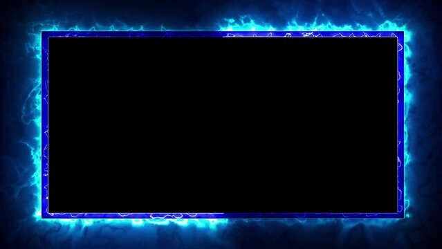 neon border frame, blue glowing border, rectangle, square, frame, black screen frame, border black screen, glowing frame, glowing border	