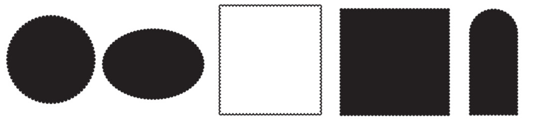 Scalloped rectangle shape and frame template. Clipart