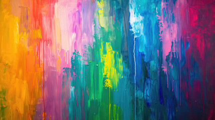 Abstract painting with beautiful colorful strokes