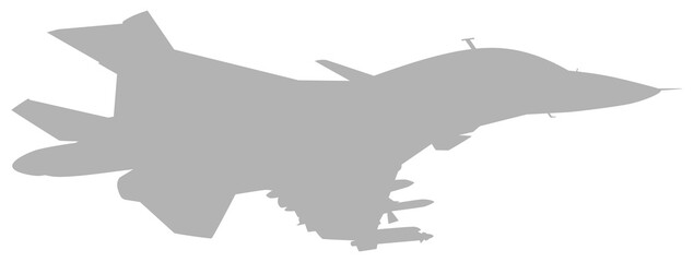 Silhouette of the Jet Fighter, Fighter aircraft are military aircraft designed primarily for air-to-air combat. Format PNG