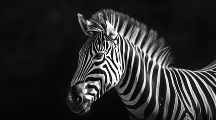 Fototapeta na wymiar zebra isolated on a black background
