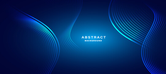 Abstract blue modern background with smooth lines. Dynamic waves. vector illustration. - obrazy, fototapety, plakaty