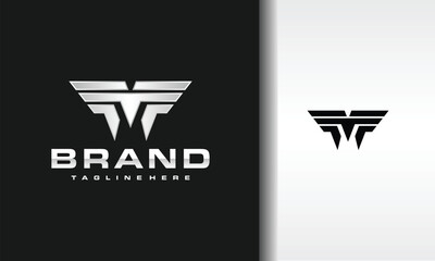 letter M wing geometric logo