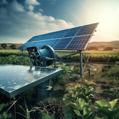solar panel at agriculture field