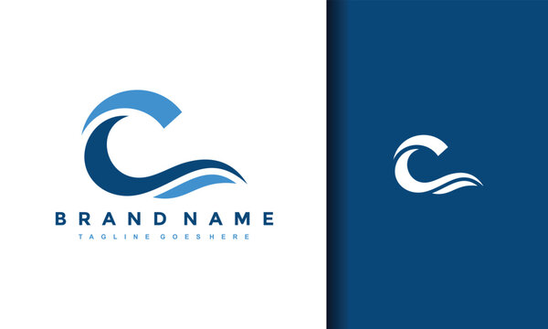 letter C water flow logo