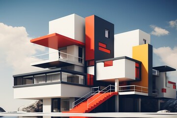 Modern style house layout. generative AI