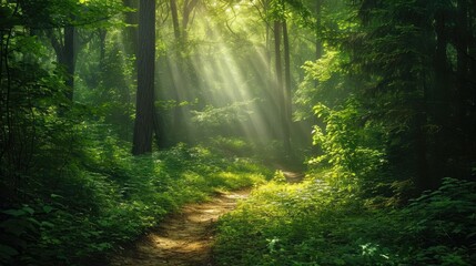 Enchanting Forest Path- A Mystical Wallpaper Background for Nature Lovers