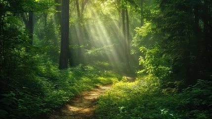Foto op Canvas Enchanting Forest Path- A Mystical Wallpaper Background for Nature Lovers © Sri