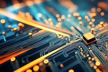 close up of a circuit board 