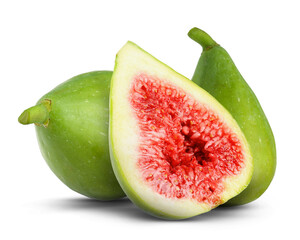 Fresh ripe green figs isolated on white