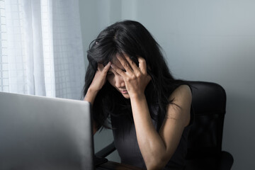 Sad Woman Broken Heart or Victim Violence Domestic Concept, Relationship Couple Husband Unhappy Tress Problem Finance, Emotion Face Tear Eye Pain Desperate Person Trouble Distress.