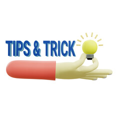 3 D illustration of tips and trick icon 