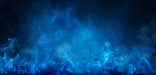 Ethereal blue smoke creating a tranquil and mysterious atmosphere.