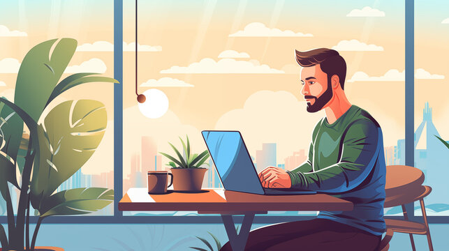 In the study at home, a personal blogger is recording a video about knowledge tutorials, ready to upload to the Internet to share with netizens