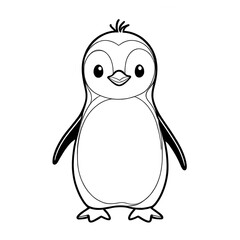 Fototapeta premium penguin vector colorless icon illustration