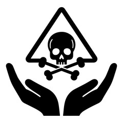Danger skull Sign Icon vector silhouette.ai, minimal Danger skull Sign Icon vector silhouette