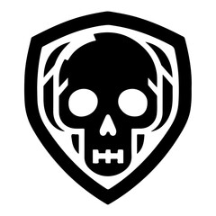 Danger skull Sign Icon vector silhouette.ai, minimal Danger skull Sign Icon vector silhouette