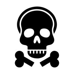 Danger skull Sign Icon vector silhouette.ai, minimal Danger skull Sign Icon vector silhouette