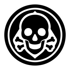 Danger skull Sign Icon vector silhouette.ai, minimal Danger skull Sign Icon vector silhouette