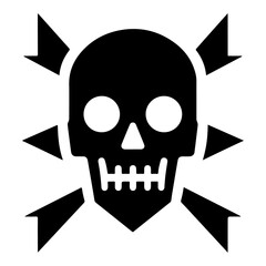 Danger skull Sign Icon vector silhouette.ai, minimal Danger skull Sign Icon vector silhouette