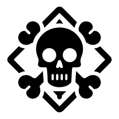 Danger skull Sign Icon vector silhouette.ai, minimal Danger skull Sign Icon vector silhouette