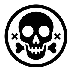 Danger skull Sign Icon vector silhouette.ai, minimal Danger skull Sign Icon vector silhouette