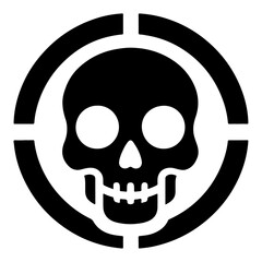 Fototapeta premium Danger skull Sign Icon vector silhouette.ai, minimal Danger skull Sign Icon vector silhouette