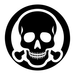 Danger skull Sign Icon vector silhouette.ai, minimal Danger skull Sign Icon vector silhouette