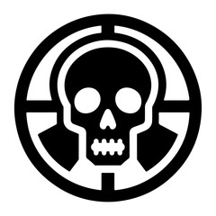 Danger skull Sign Icon vector silhouette.ai, minimal Danger skull Sign Icon vector silhouette