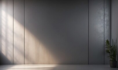 shadows on a gray blank wall