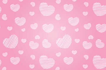 Vector love heart pattern, vector hand drawn Valentine's Day pattern, Valentine's Day background.