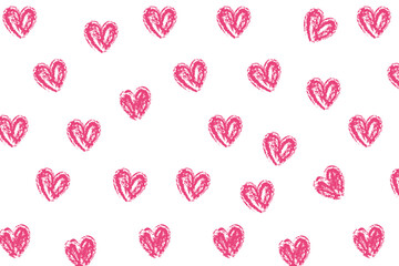 Vector love heart pattern, vector hand drawn Valentine's Day pattern, Valentine's Day background.