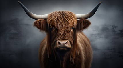 Schottisches Hochlandrind Highland Cattle portrait pictures - obrazy, fototapety, plakaty