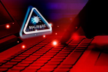 Malware attack virus alert , malicious software infection , cyber security awareness training to...